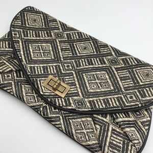 Natural Fiber Clutch Purse 11x6 Bohemian Boho Funky Streetwear Natural Going Out